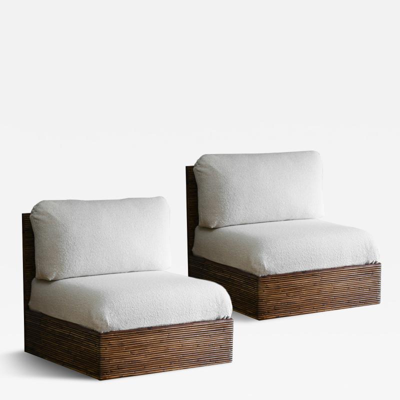 Molto Editions modular bamboo sofa complete with cushion in Dedar fabric