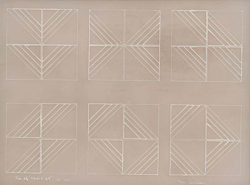 Mon Levinson American Op Art Lithograph Titled Six of Choice 