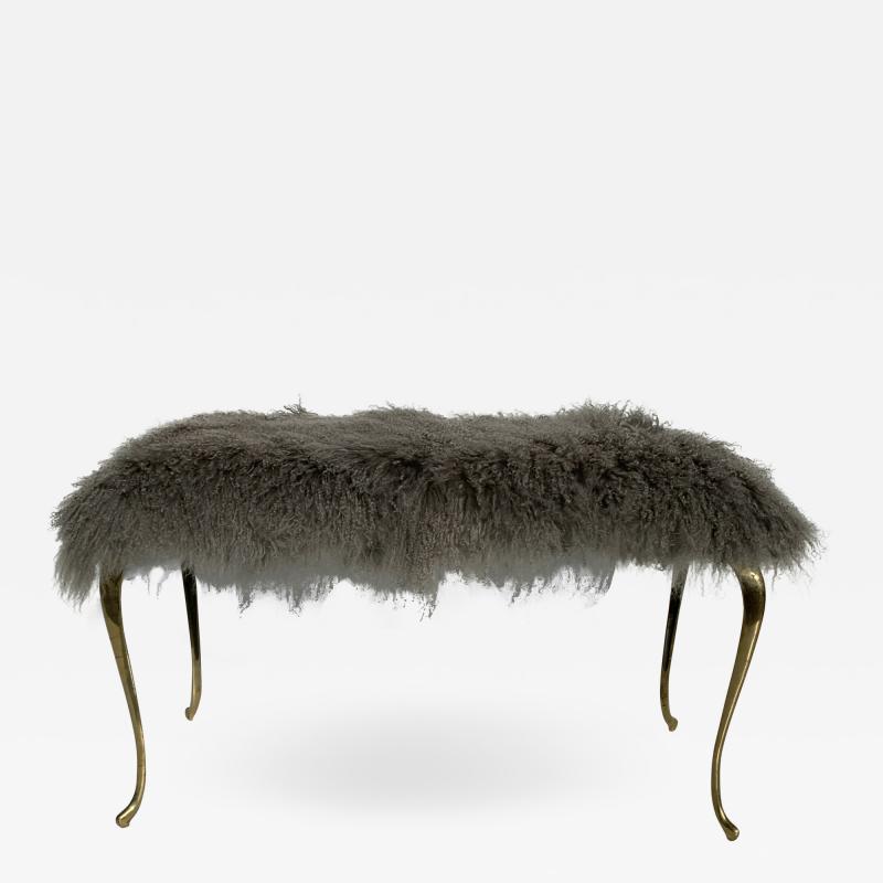 Mongolian Fur Bench Footrest
