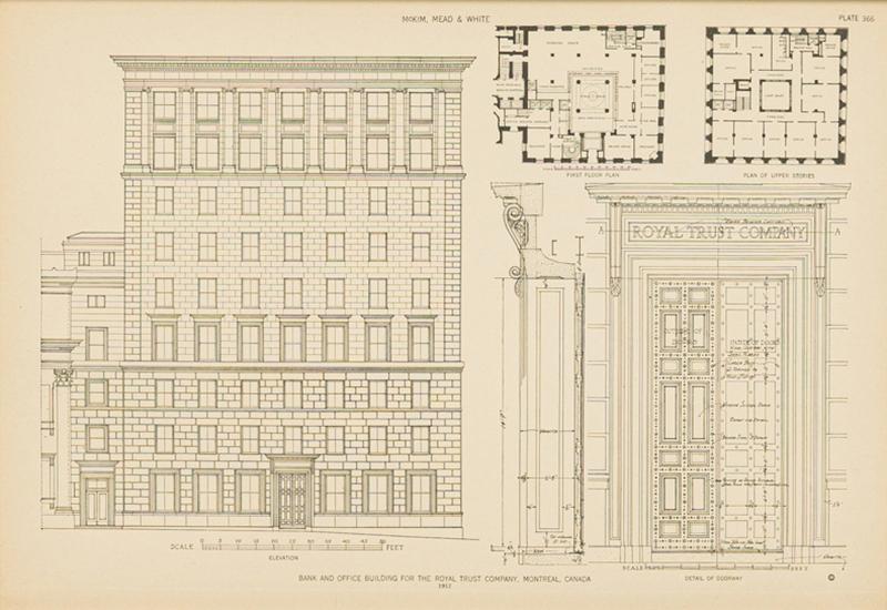 Monograph Print Titled Bank Office Building For The Royal Trust Family