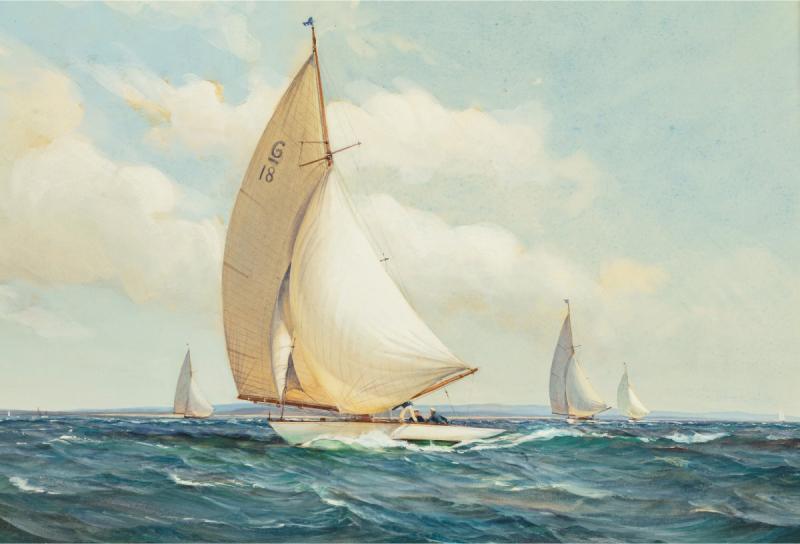 Montague Dawson Montague Dawson Racing Six Metre yachts