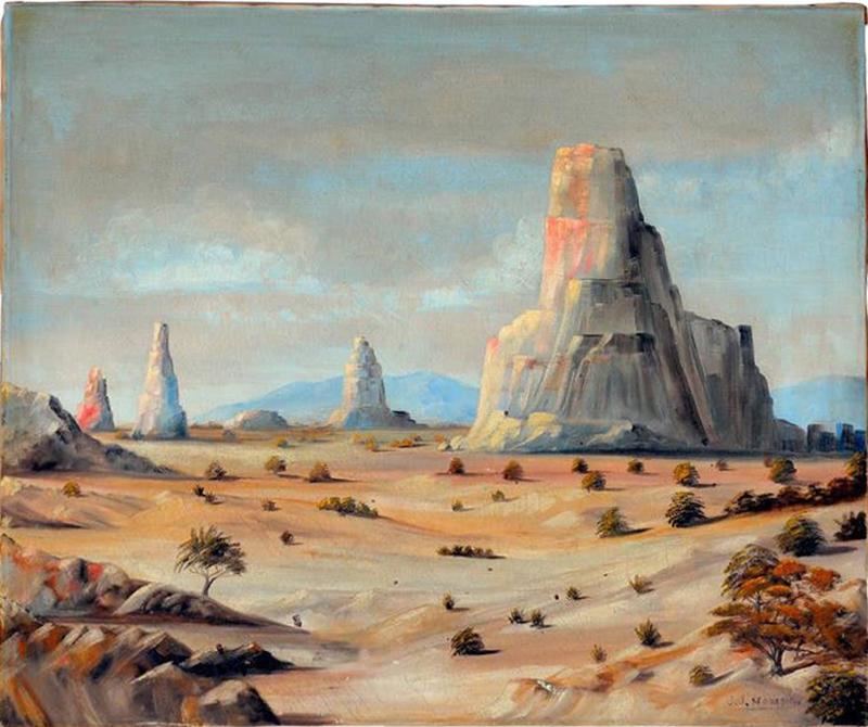 Monument Valley Oil on Canvas Circa 1930