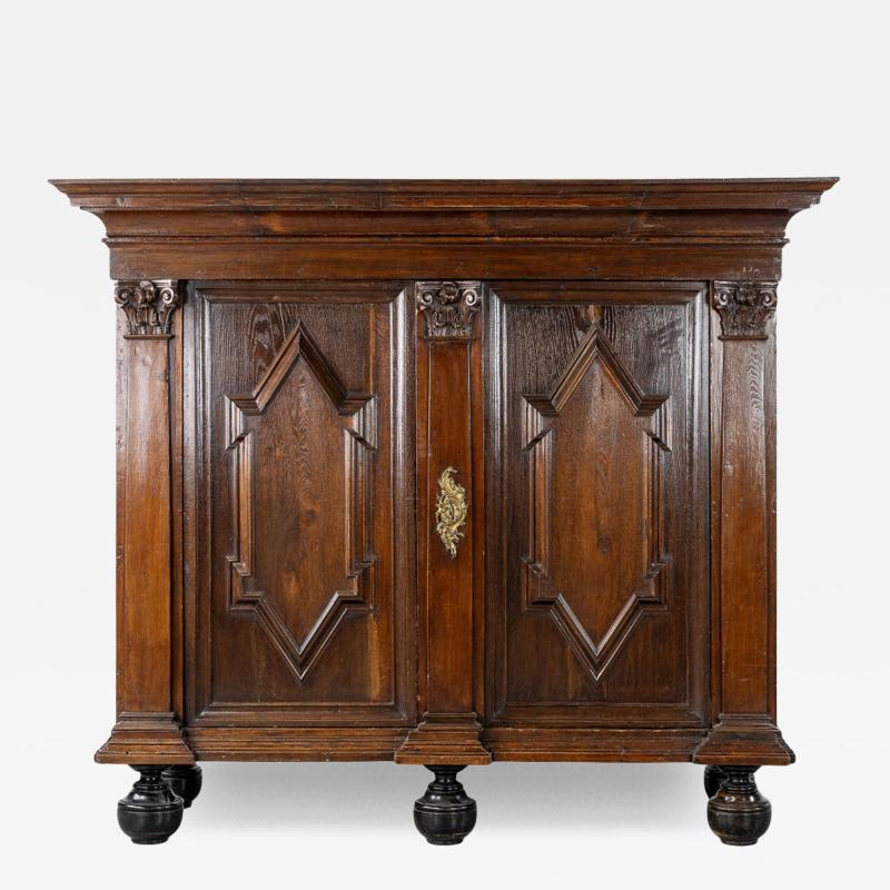 Monumental 17th Century Dutch Cabinet in Sculpted Oak
