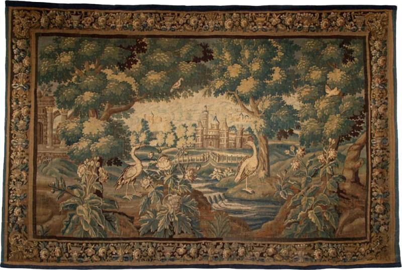 Monumental 18th Century Aubusson Verdure Tapestry