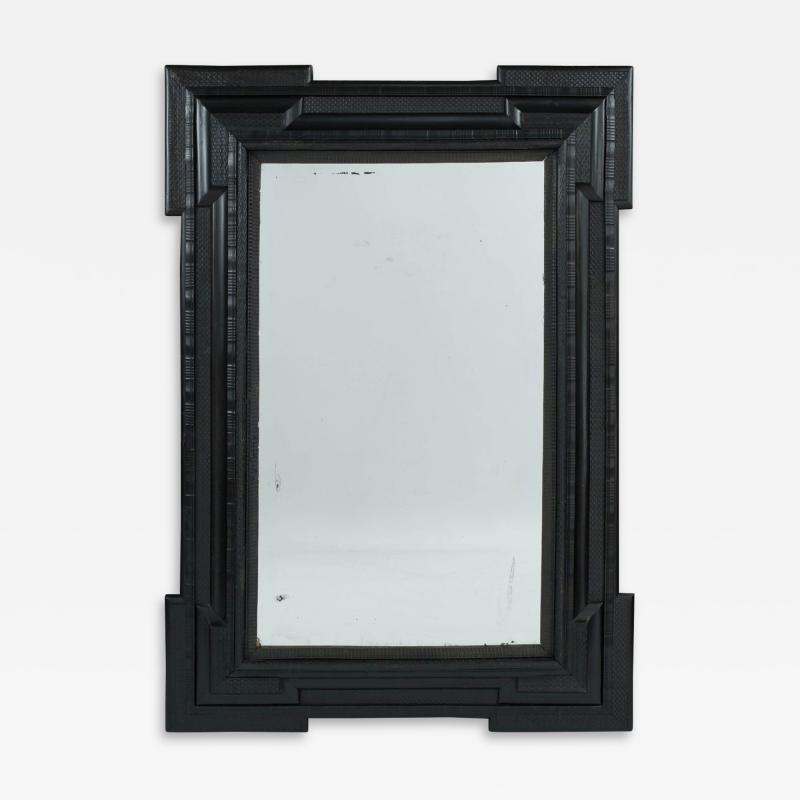 Monumental 19th Century Ebonized Ripple Molded Mirror