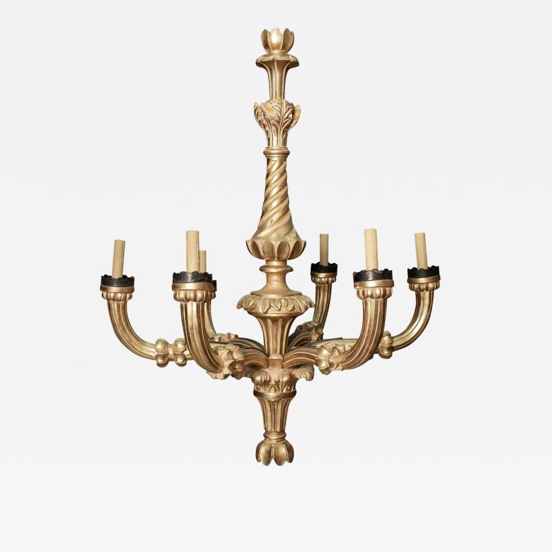 Monumental 19th Century Italian Giltwood Chandelier