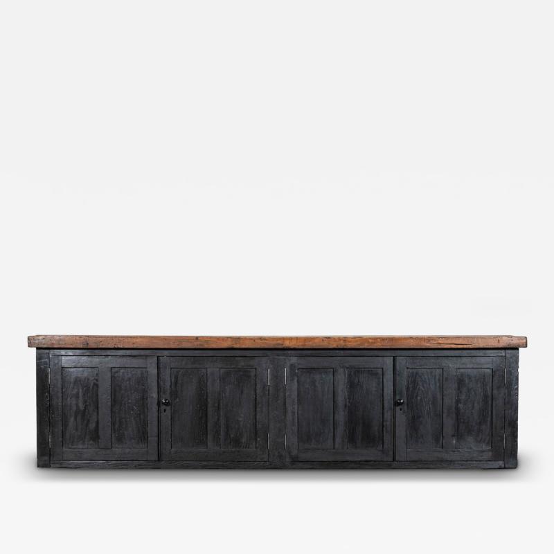 Monumental 19thC Ebonised English Pine Dresser Base