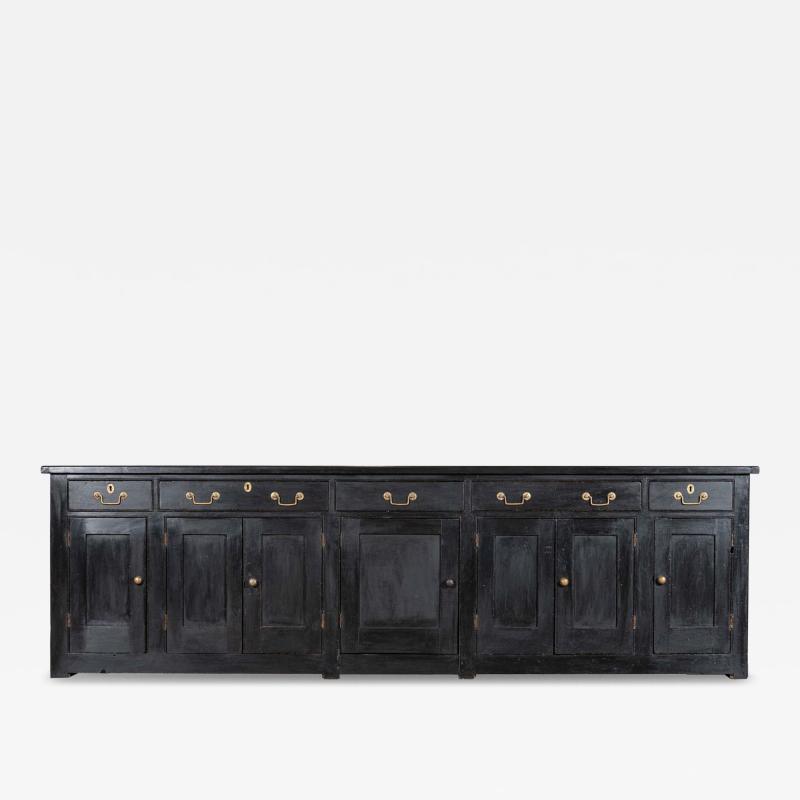 Monumental 19thC English Ebonised Pine Dresser Base