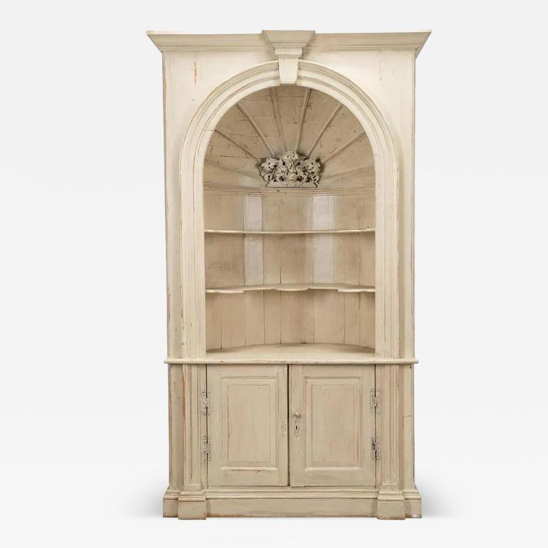 Monumental Architectural Alcove Painted Cabinet