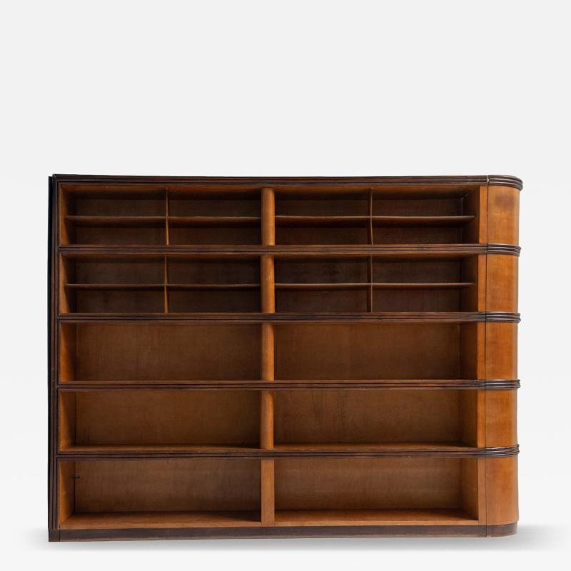 Monumental Art Deco Display Corner Cabinet Italy Mid 20th Century