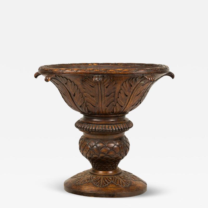 Monumental Continental Carved Wood Jardiniere