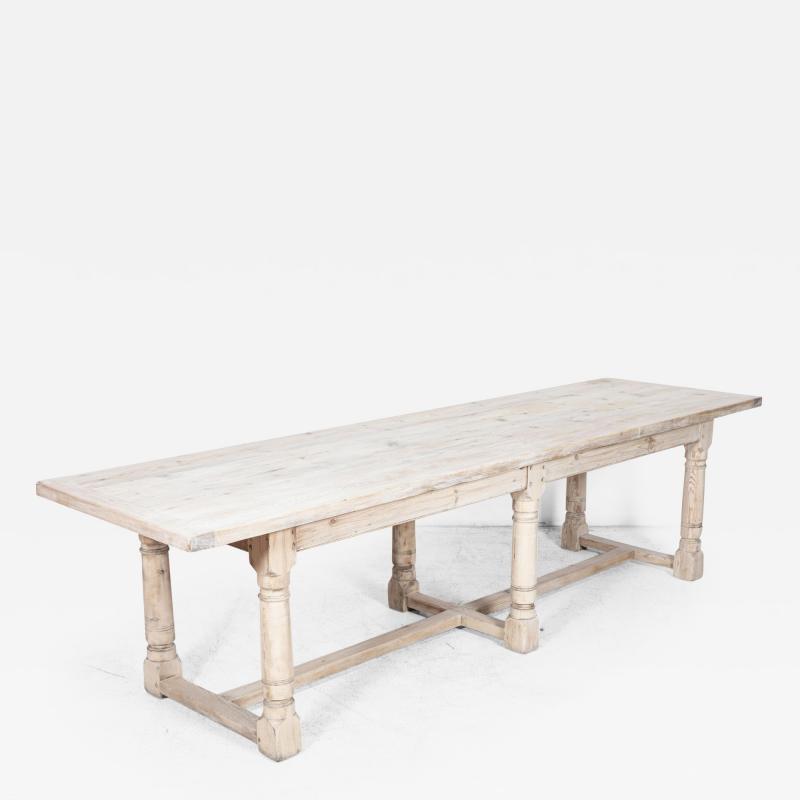 Monumental English Bleached Pine Refectory Table