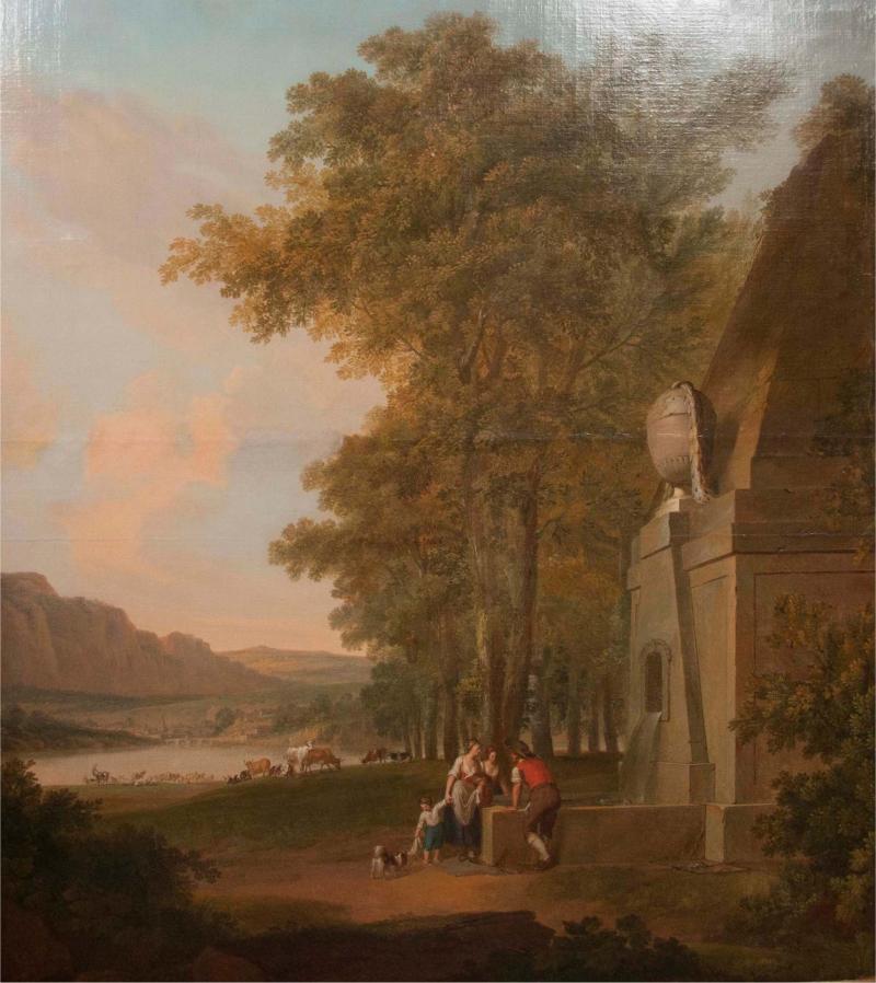 Monumental Framed Oil on Canvas Pastural Landscape