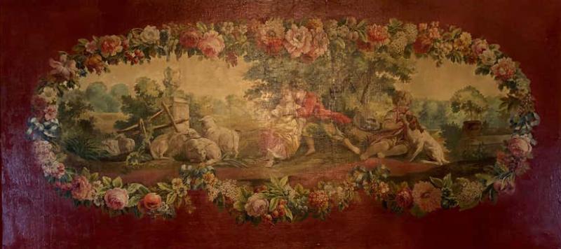Monumental French Oil on Canvas 19th 20th Century Lovers in the Field