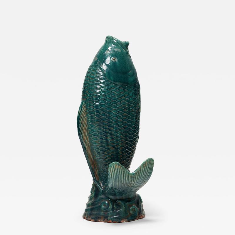 Monumental Green Glazed Koi