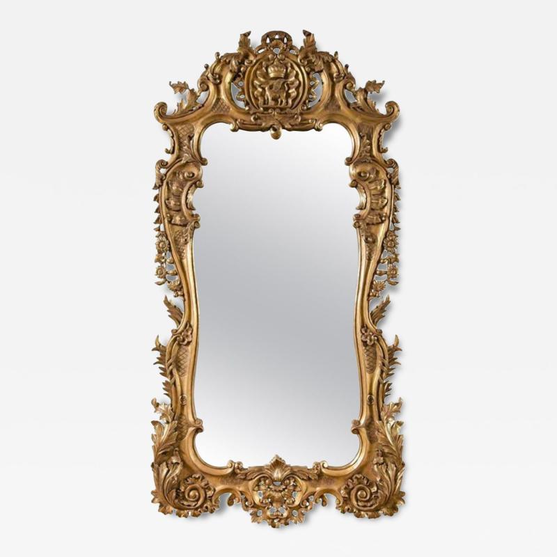 Monumental Louis XV Style Giltwood Mirror Exquisite Details