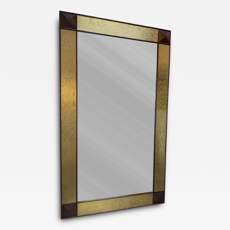 Monumental Mid Century Modern Gilt Walnut Wall Mirror