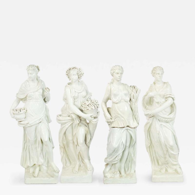 Monumental Neo Classic White Ceramic Four Seasons Statues