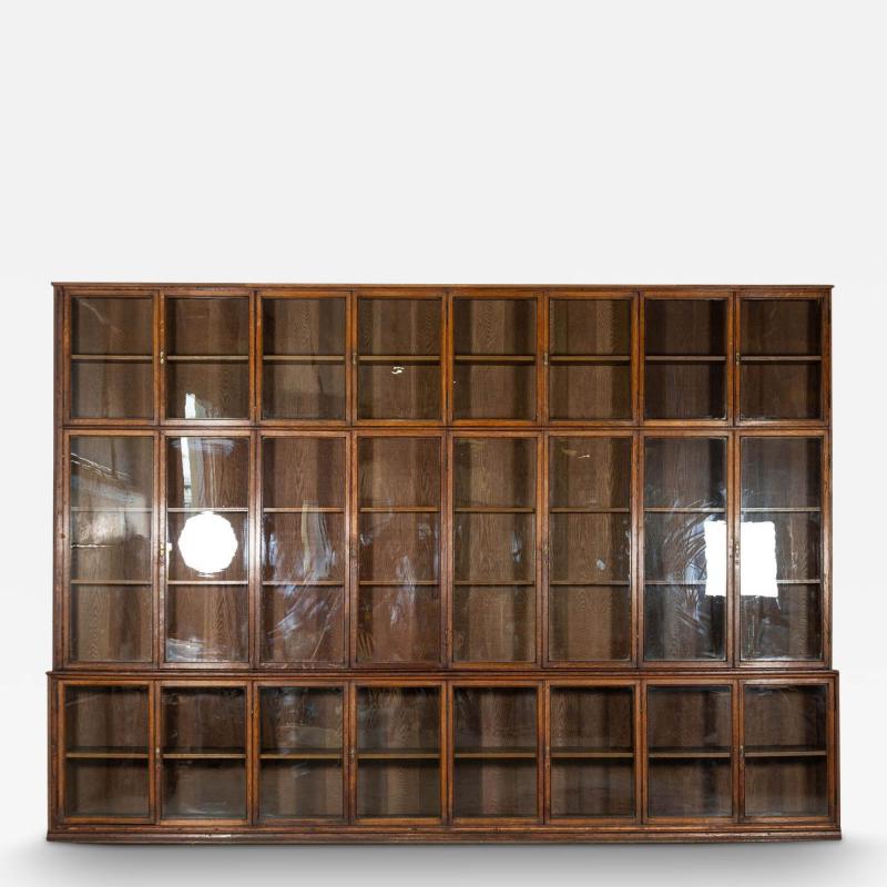 Monumental Oak Glazed Haberdashery Bookcase Cabinet