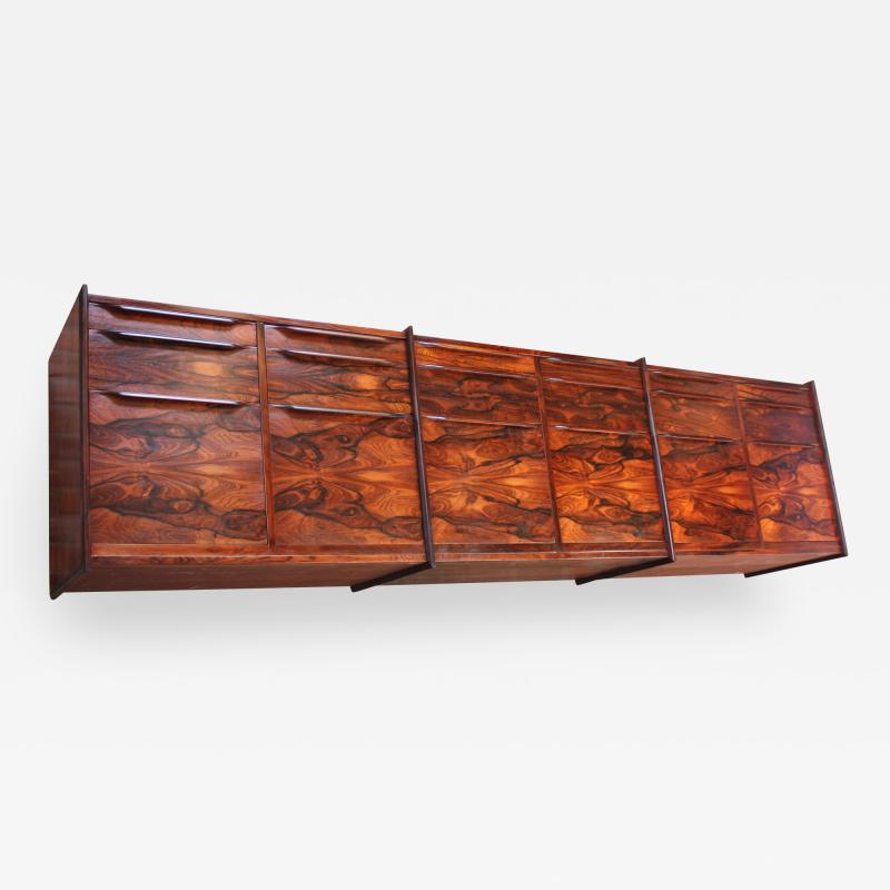 Monumental Scandinavian Modern Rosewood Floating Credenza