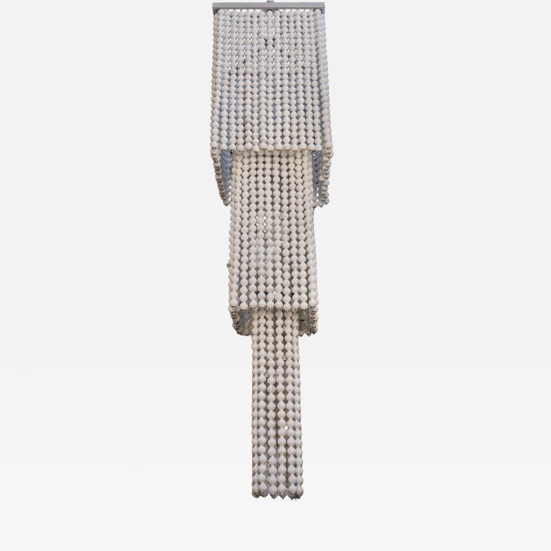 Monumental Three Tier Porcelain Golf Ball Chandelier