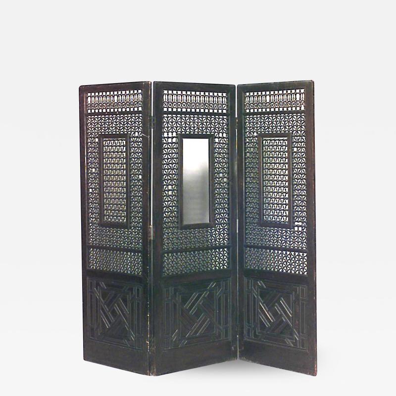 Moorish Teak 3 Fold Screen