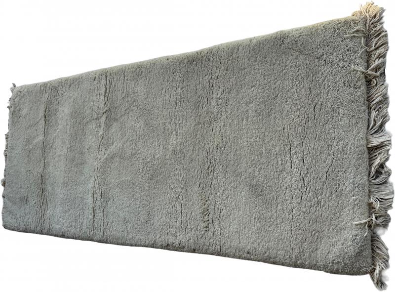 Moroccan Thick Nap White Wool Runner Rug