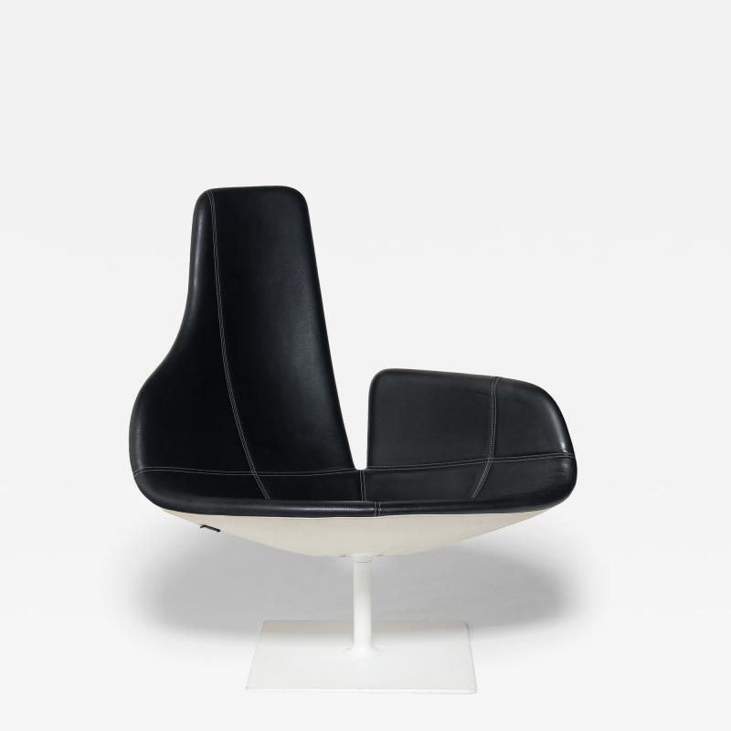 Moroso Urquiola Fjord Relax Armchair in Black Leather