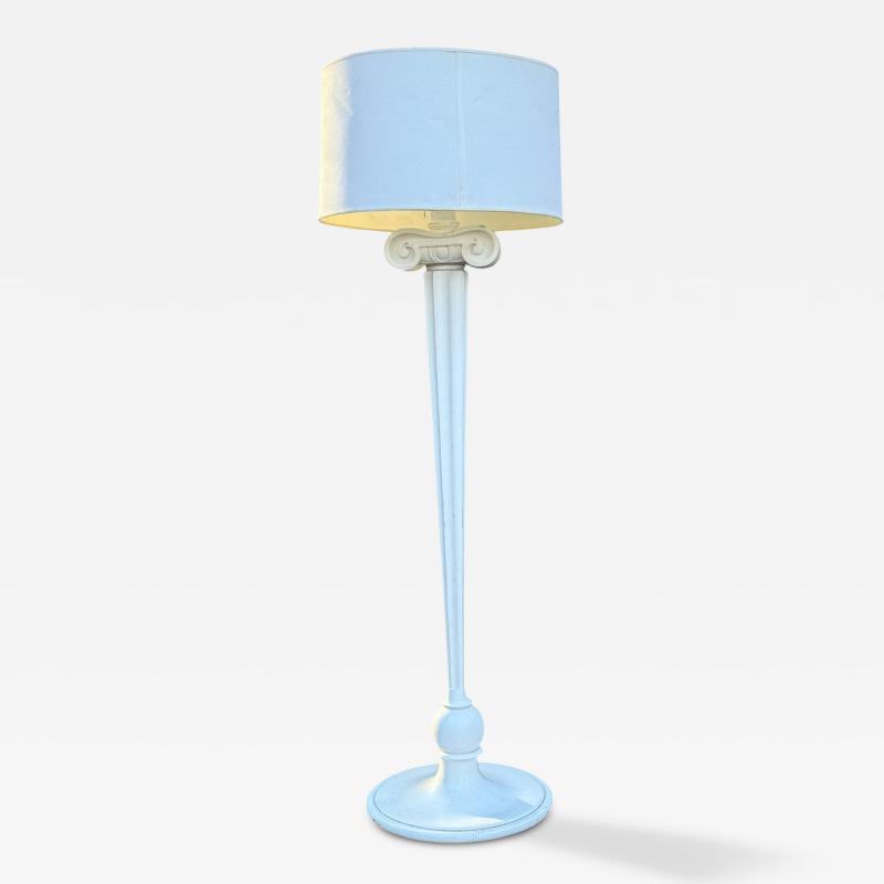 Morris Lapidus EXCEPTIONAL WHITE COMPOSITE IONIC COLUMN FLOOR LAMP