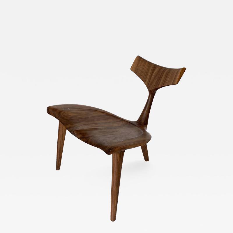 Morten Stenbaek Sculptural Walnut Whale Chair Morten Stenbaek