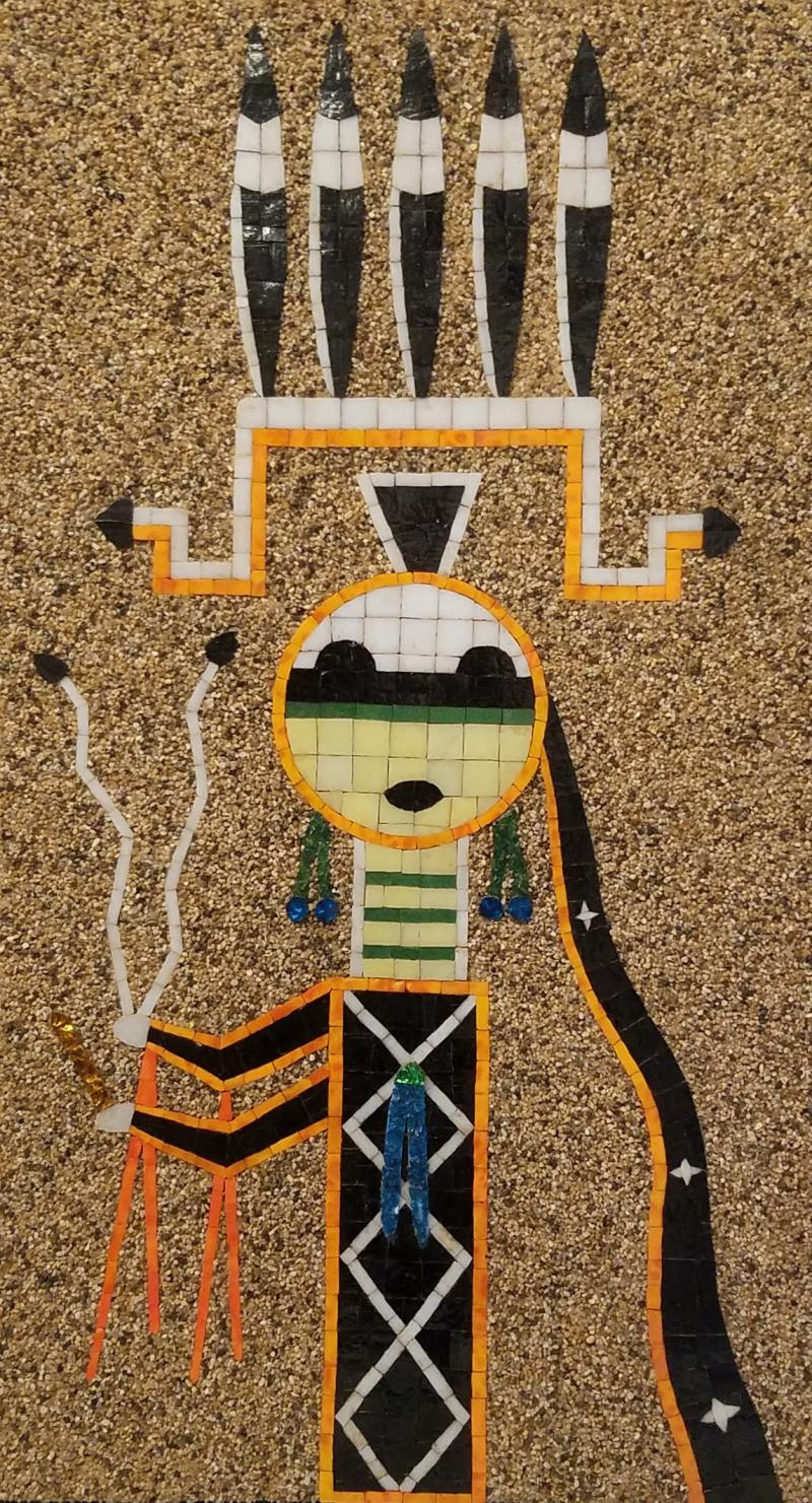 Mosaic Art Work Based on Navajo Sand Painting of their Diety Father Sky