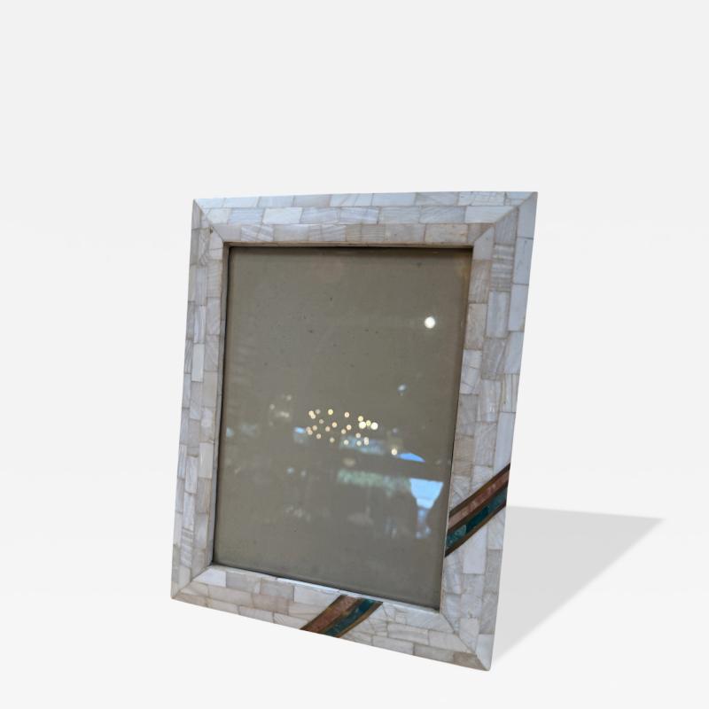 Mosaic Picture Frame with Turquoise Accents