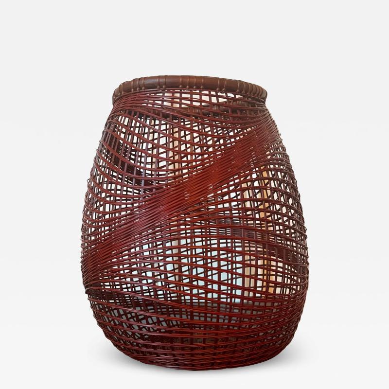 Motoshi Abe Japanese Bamboo Basket Ikebana by Abe Motoshi