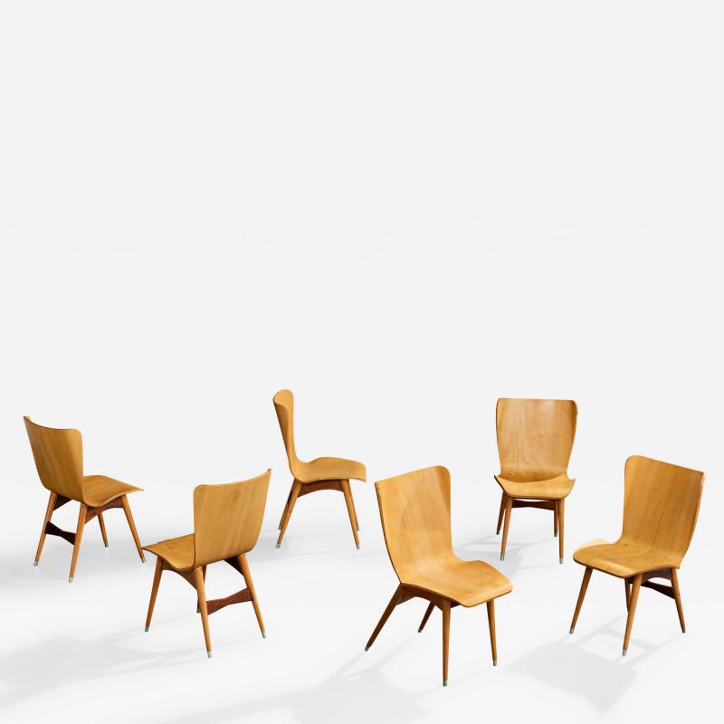 Moveis Cimo Dining Room Chairs with Wood and Metal Brazil 1950s