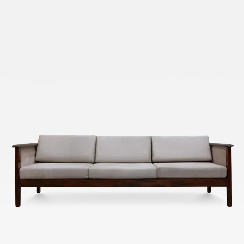 Moveis Fatima Mid Century Modern Sofa in Hardwood Fabric Fatima c 1960