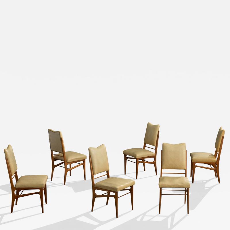 Moveis MOAB Dining Room Chairs with Wood and Vinyl Brazil 1950s