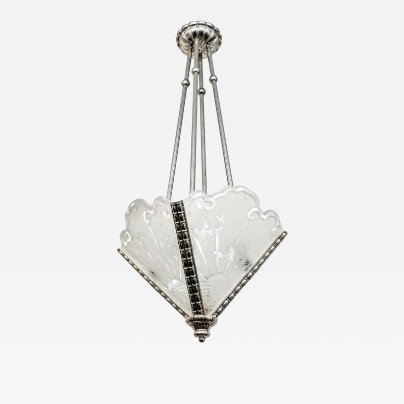 Muller Fr res French Art Deco Chandelier signed by Muller Ferers