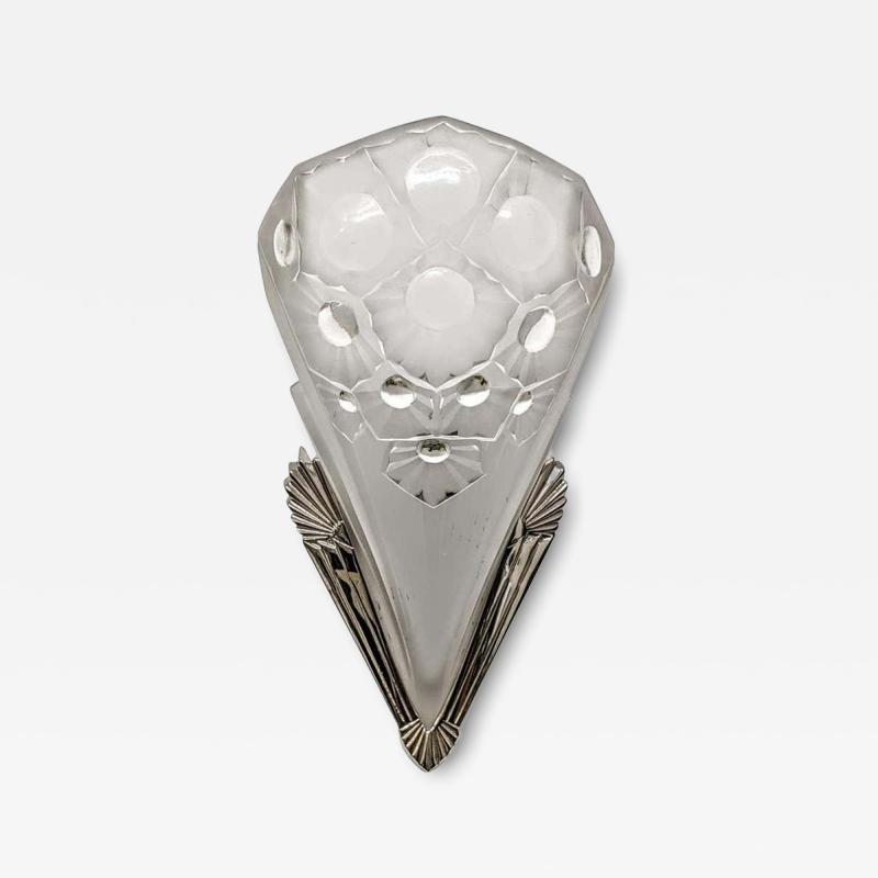 Muller Fr res French Art Deco Geometric Wall Sconce Signed by Muller Fr res