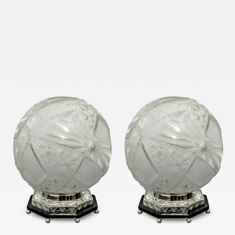 Muller Fr res French Art Deco Table Lamps Signed by Muller Freres