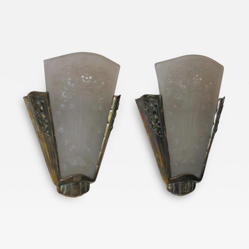 Muller Fr res French Art Deco Wall Sconces by Muller Freres