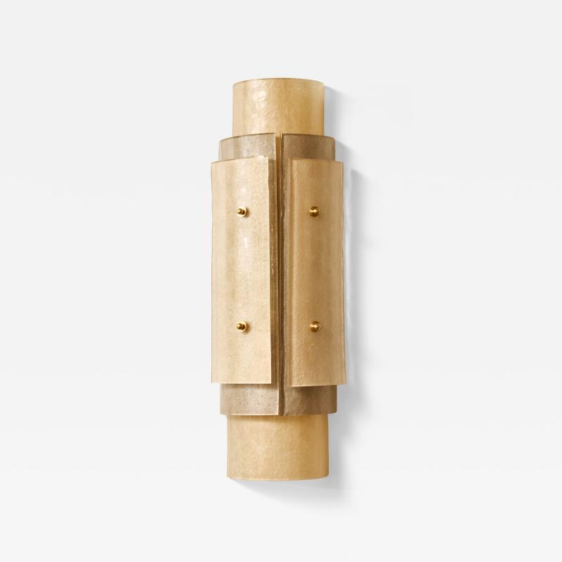 Multi Layers Murano Glass Wall Sconces in Beige Tones