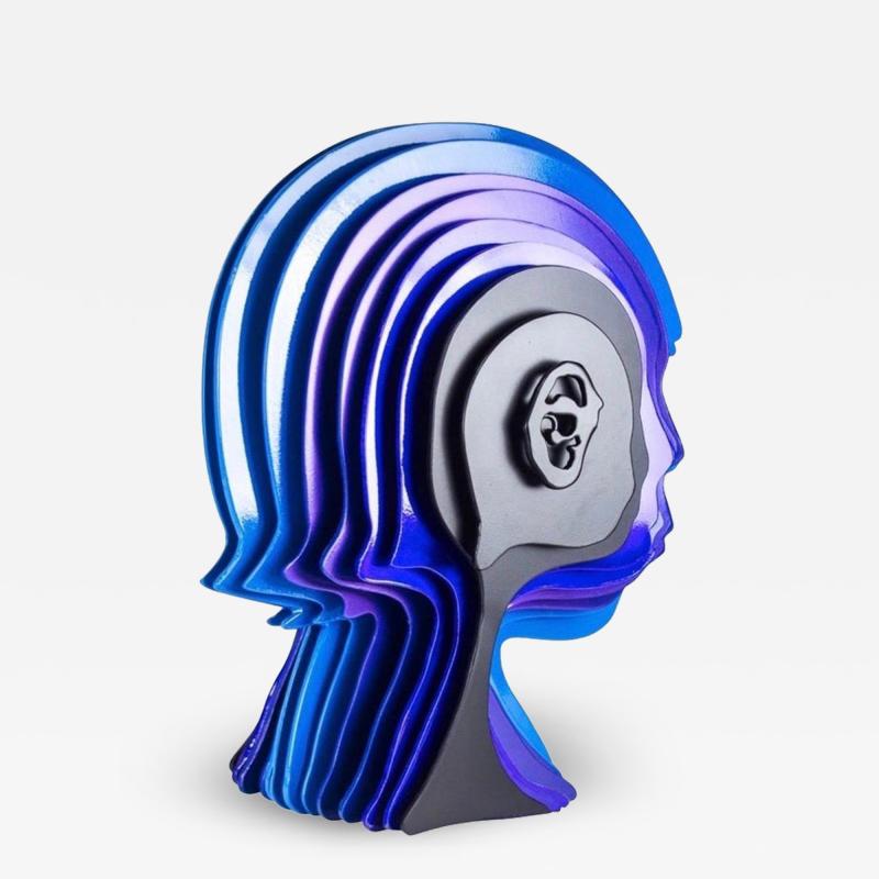 Multidimensionals Head Sculpture by Rudolf Kohn USA 2018