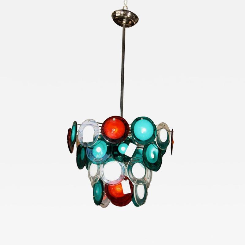 Murano Glass Art Deco Style Glass Disc Fixture