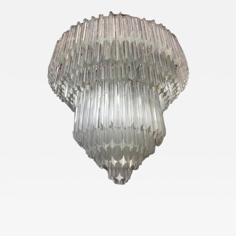 Murano Glass Chandelier With Quadriedro 45 Degrees Cut