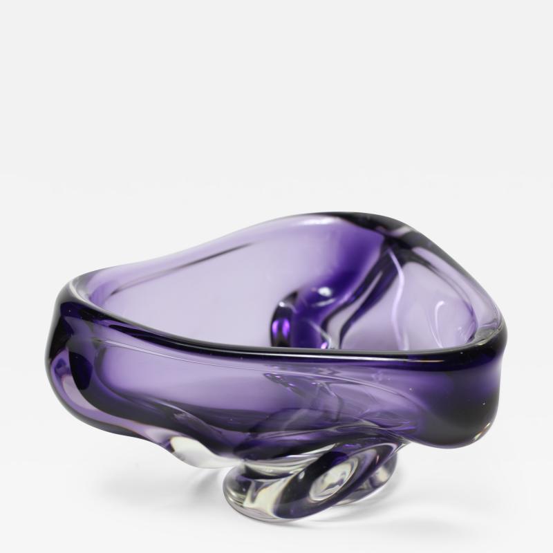 Murano Glass Lilac Color Vase or Bowl Italy 1960