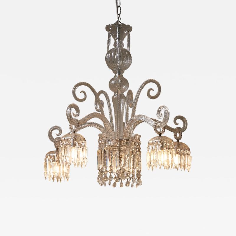 Murano Glass Octopus Five Light Chandelier 1930s