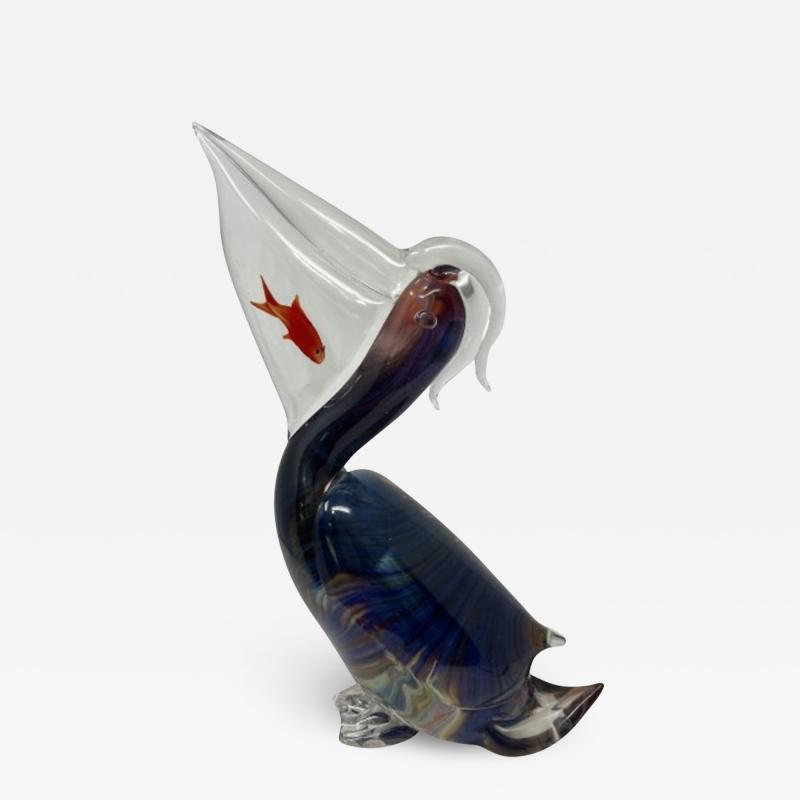 Murano Glass Pelican with Fish