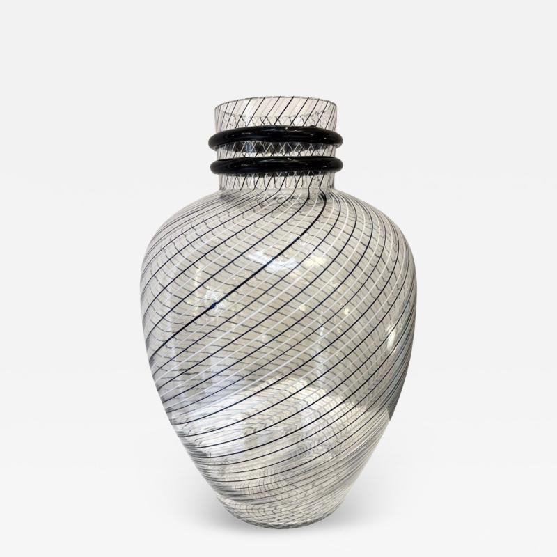Murano Glass Vase by Fratelli Toso 1980s