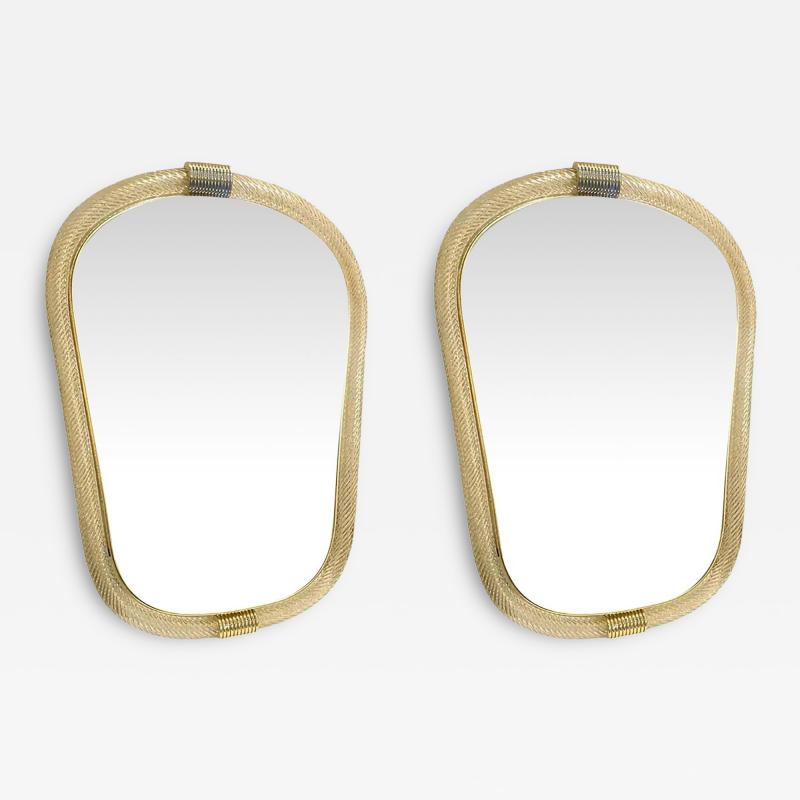 Murano Glass Wall Mirror With Torciglione Torchon Detailing Barovier Inspired