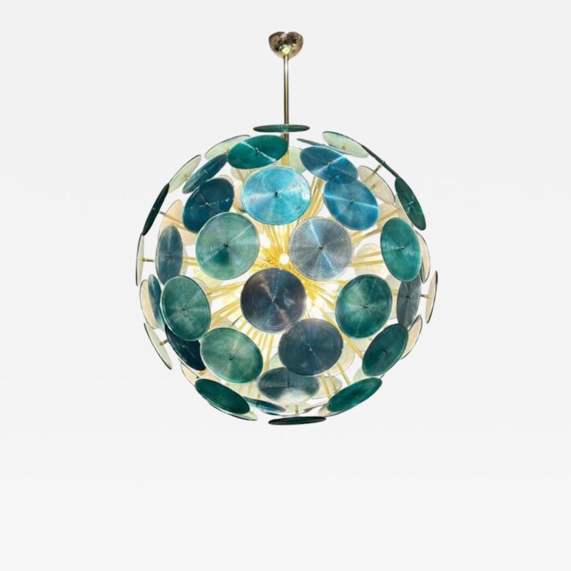 Murano Metallic Blue Disc Sputnik Lamp